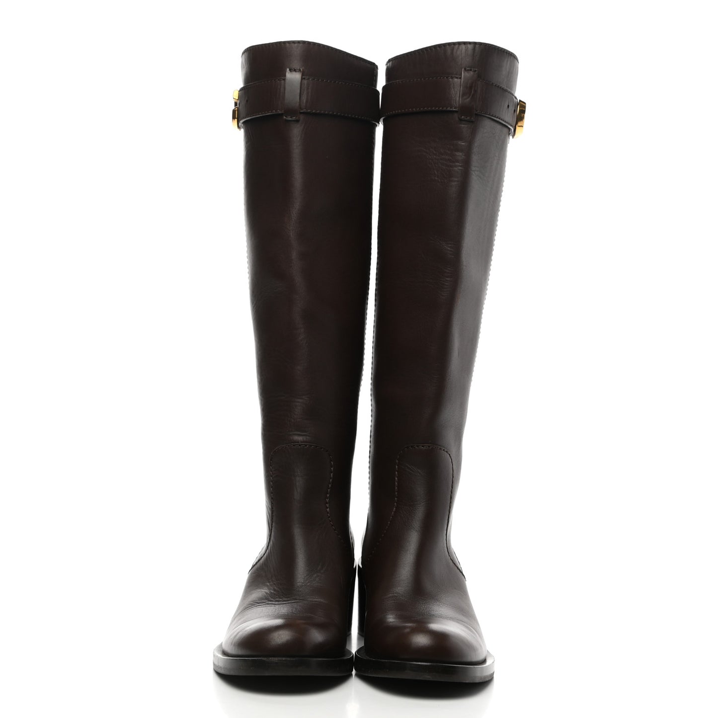 Calfskin Interlocking G Riding Boots 38 Brown