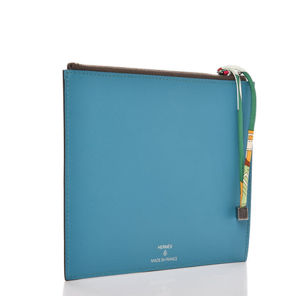 Hermes Epsom Swift Petit H Flat Case Rose Jaipur Turquoise 3 of 6