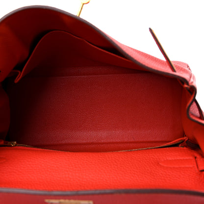 Hermes Taurillon Clemence Kelly Retourne 28 Rouge Pivoine 5 of 17