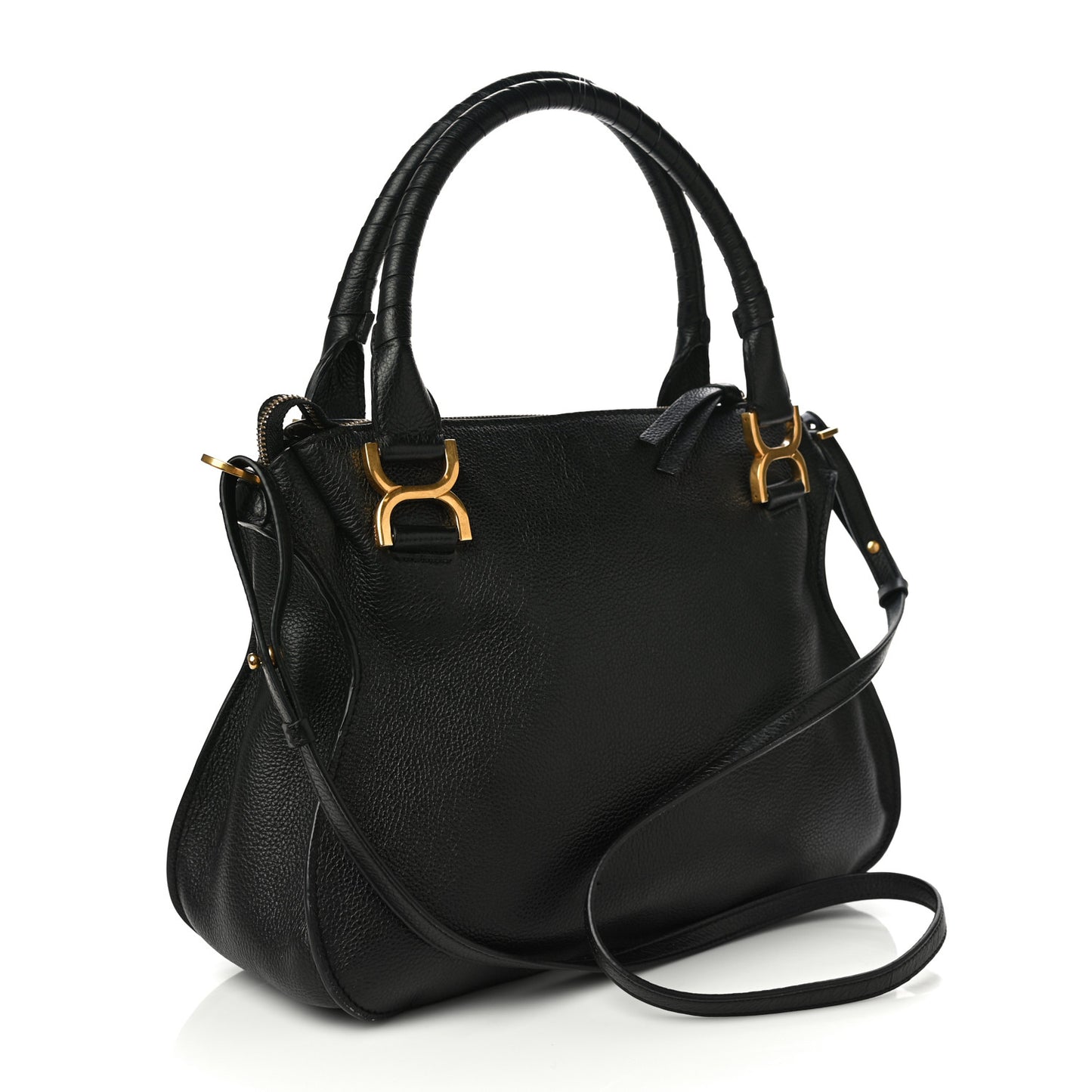 Calfskin Medium Marcie Satchel Black