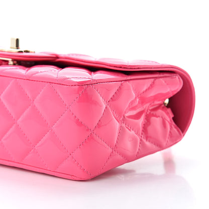 Chanel Patent Quilted Mini Rectangular Flap Pink 10 of 10