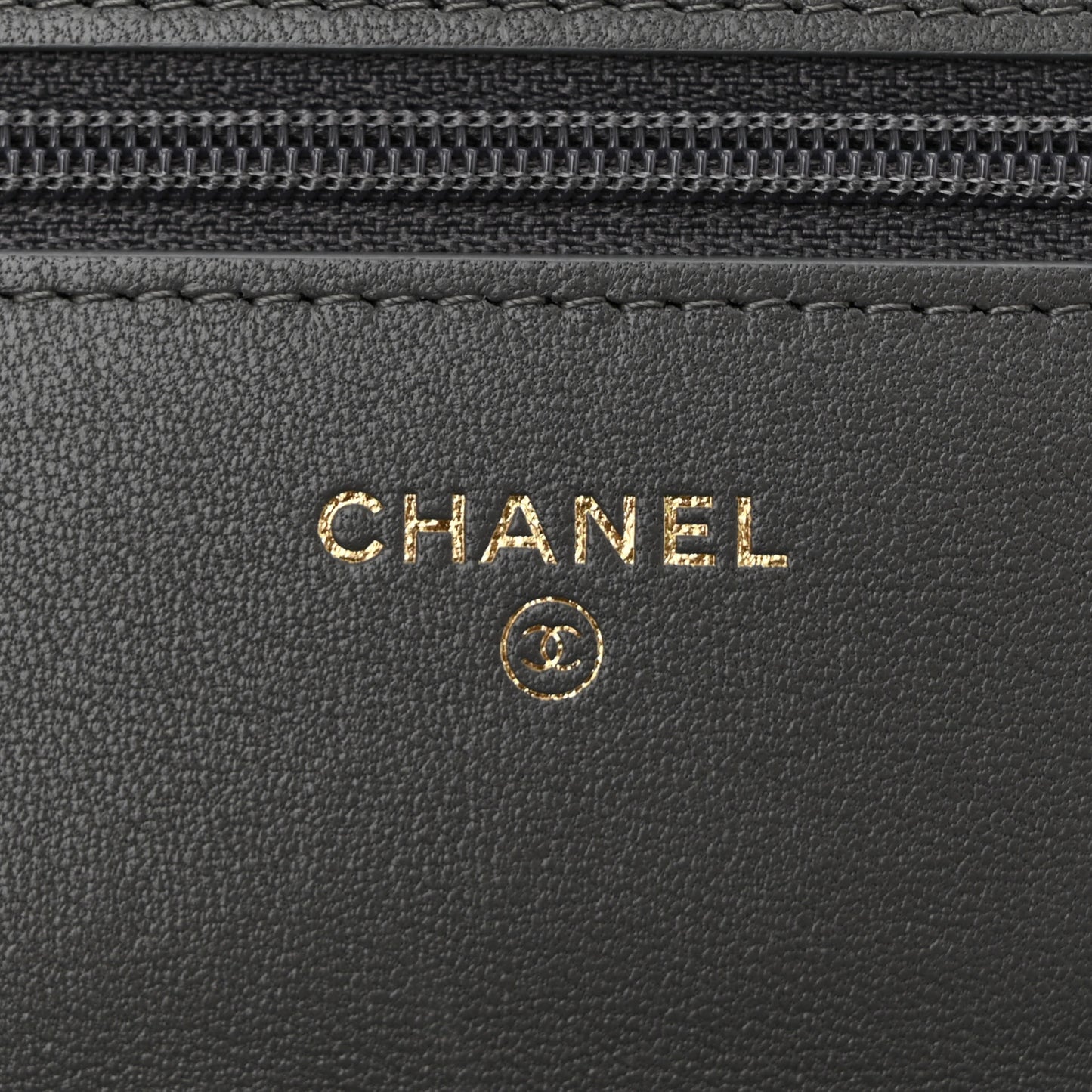Lambskin Quilted Chanel 19 Wallet On Chain WOC Dark Grey