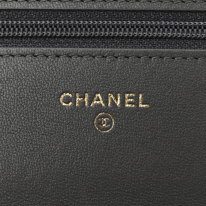 Chanel Lambskin Quilted Chanel 19 Wallet On Chain WOC Dark Grey 6 of 11