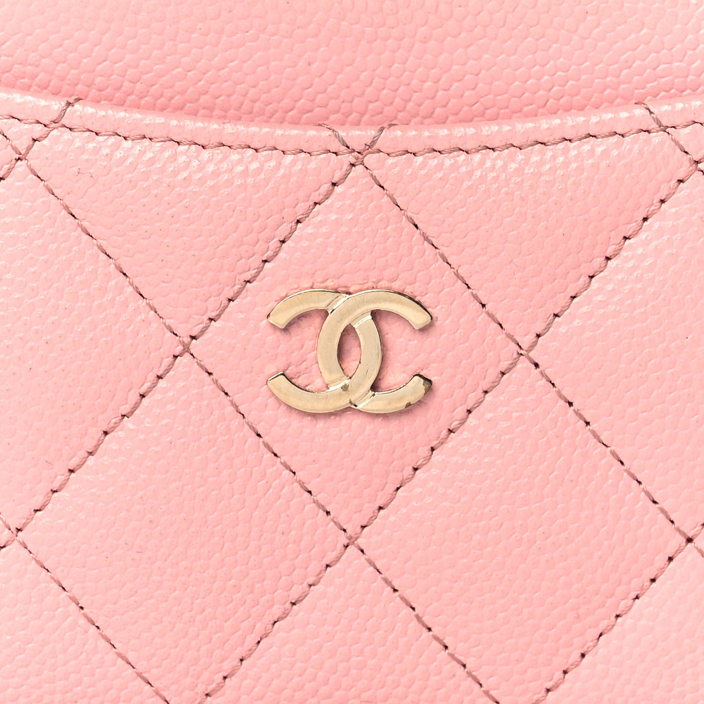 Caviar Quilted Card Holder Pink