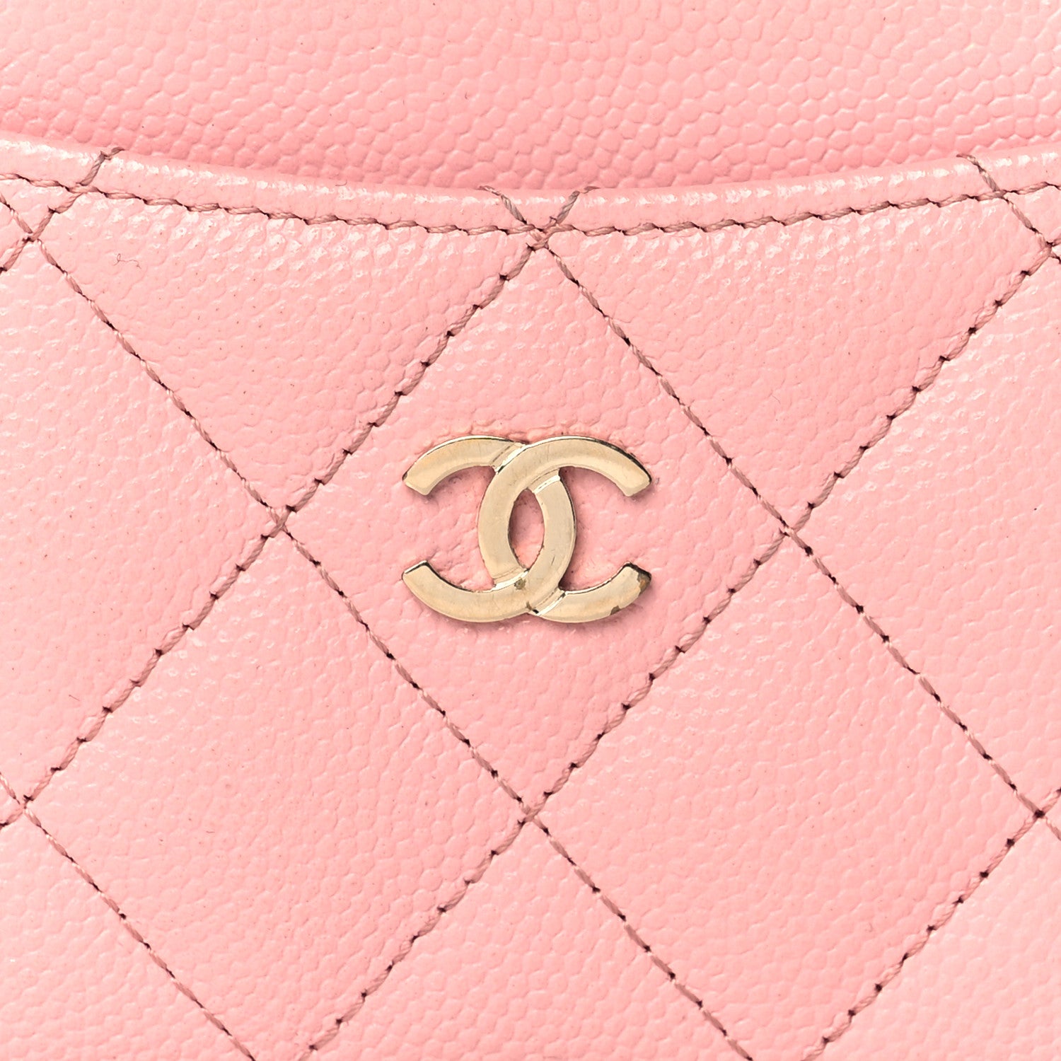 Chanel Caviar Quilted Card Holder Pink 9 of 14