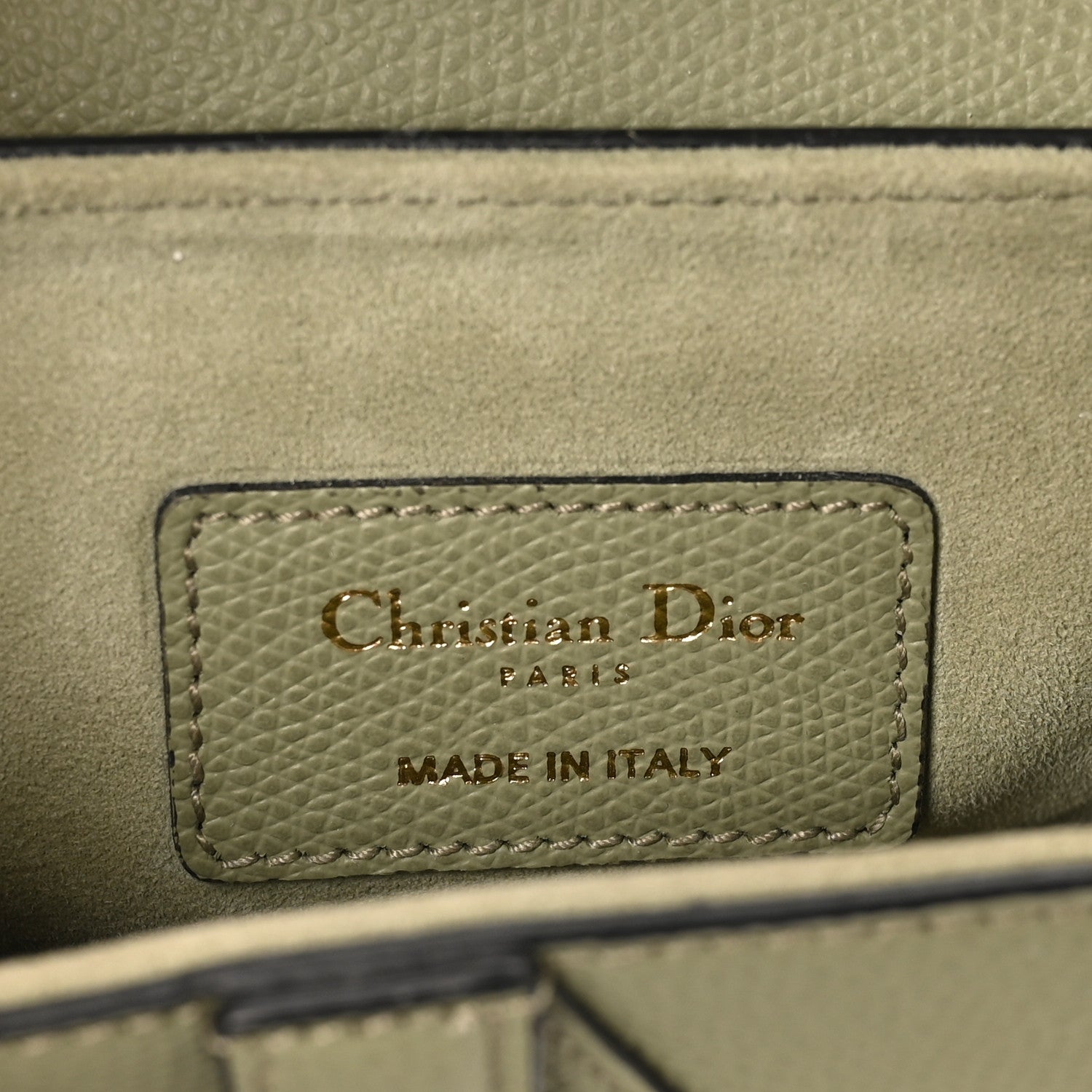 Christian Dior Grained Calfskin Mini Saddle Bag Sage Green 5 of 8