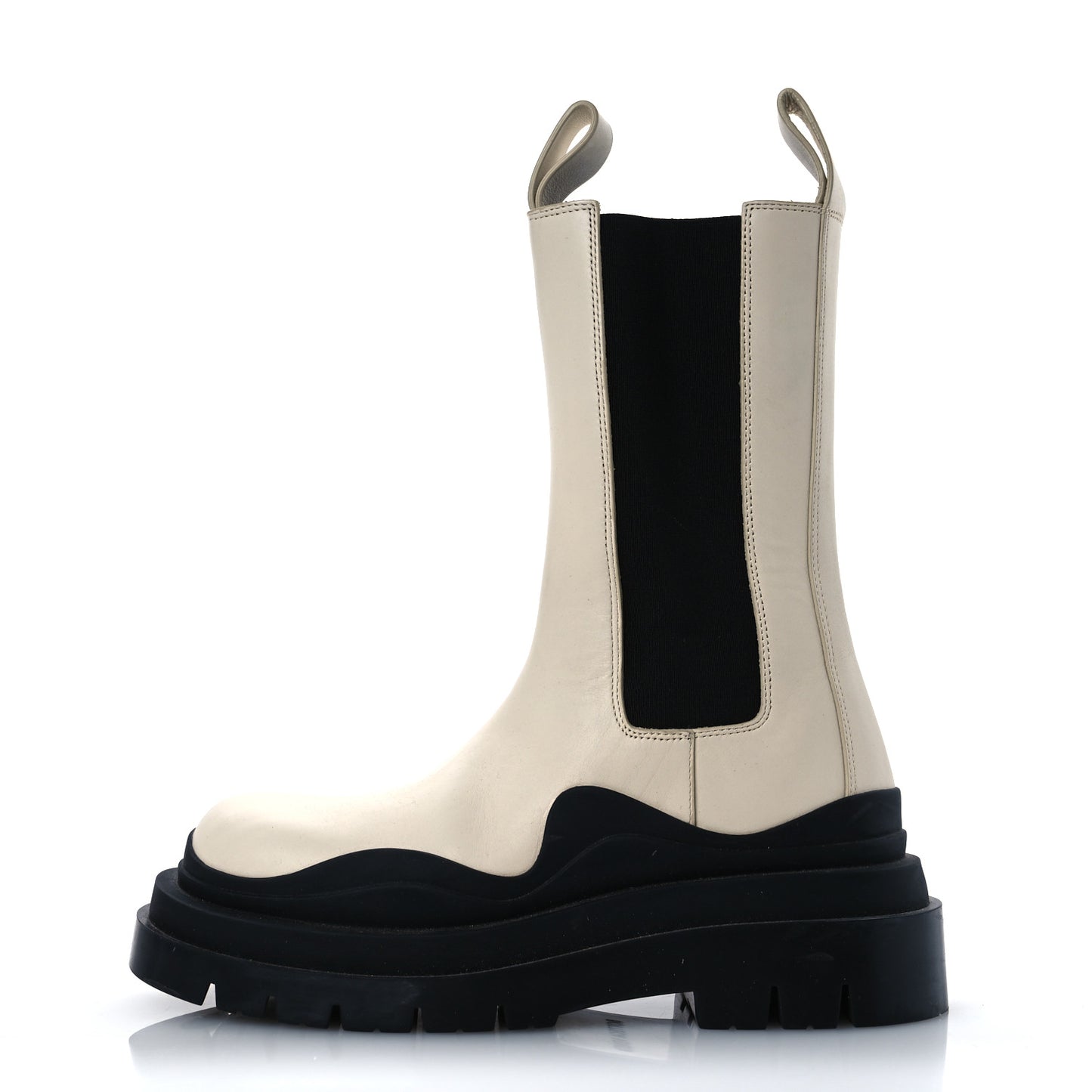 Calfskin The Tire Chelsea Boots 35 Sea Salt Black
