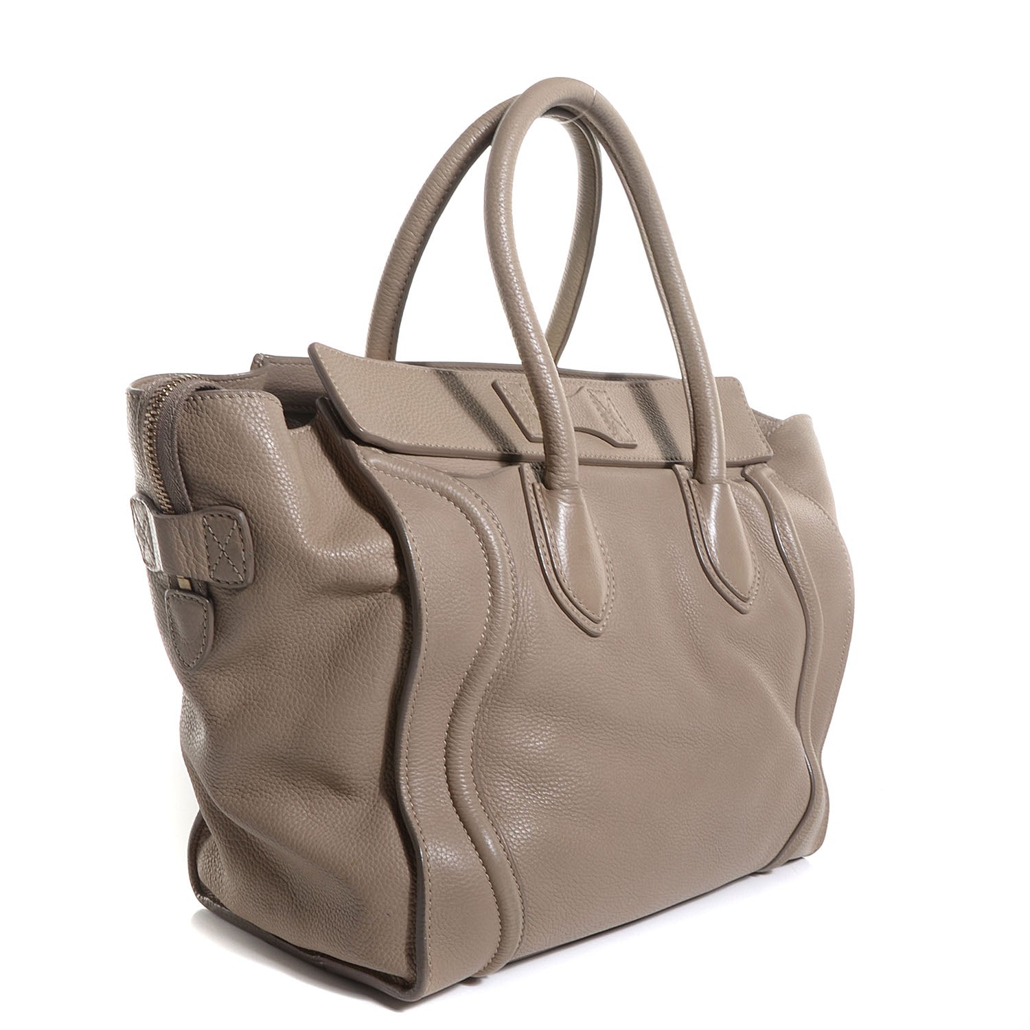 Celine Pebbled Calfskin Mini Luggage Taupe 3 of 10