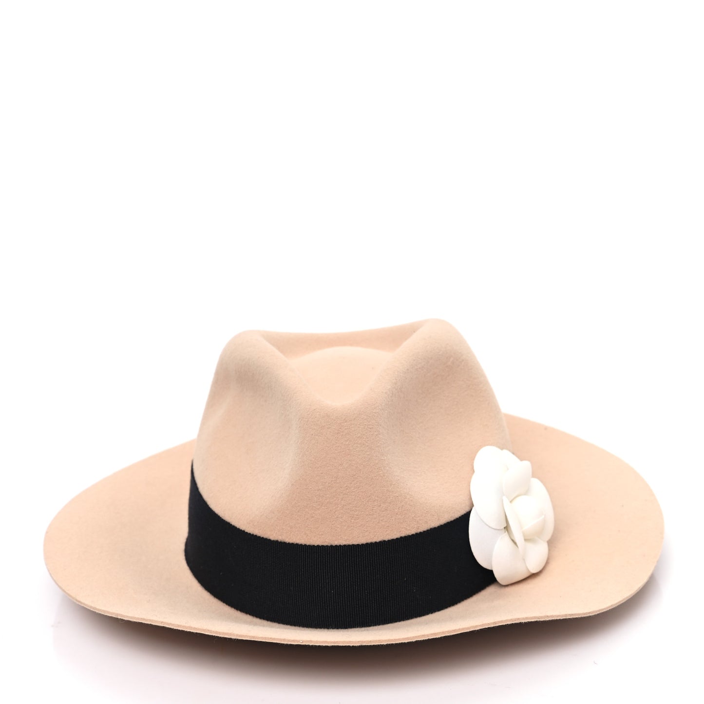 Suede Wide Brim Hat S Beige