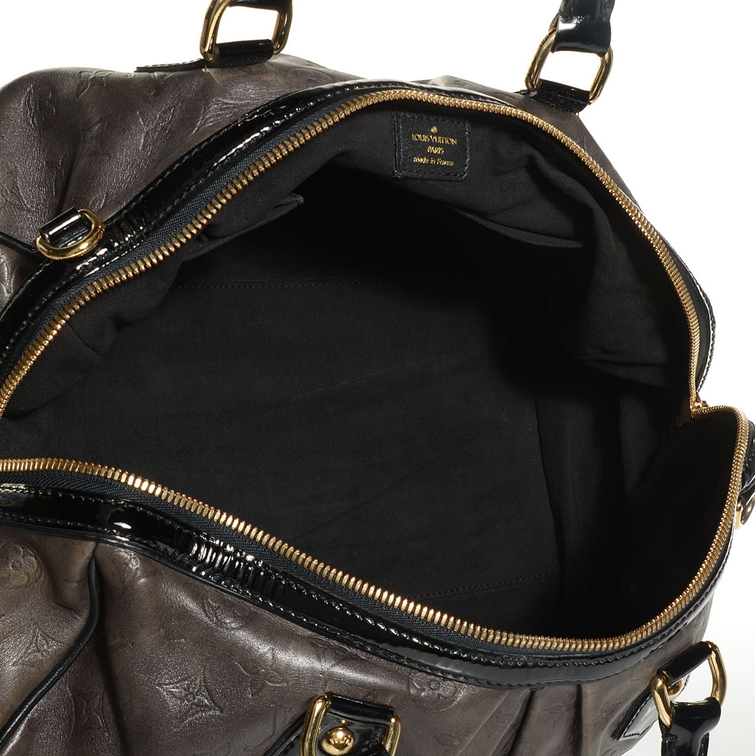 Louis Vuitton Cuir Patent Embossed Monogram Stephen Bag Grey 5 of 7