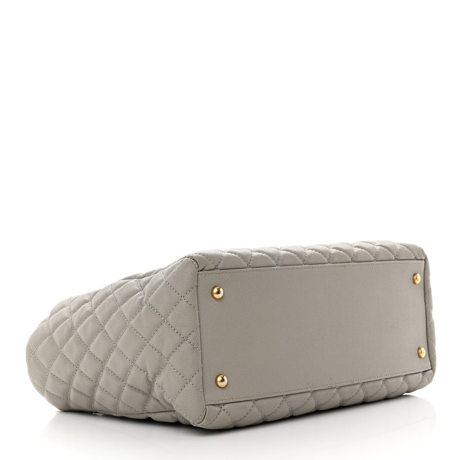 Chanel Caviar Quilted Coco Handle Shopping Tote Grey 4 of 19