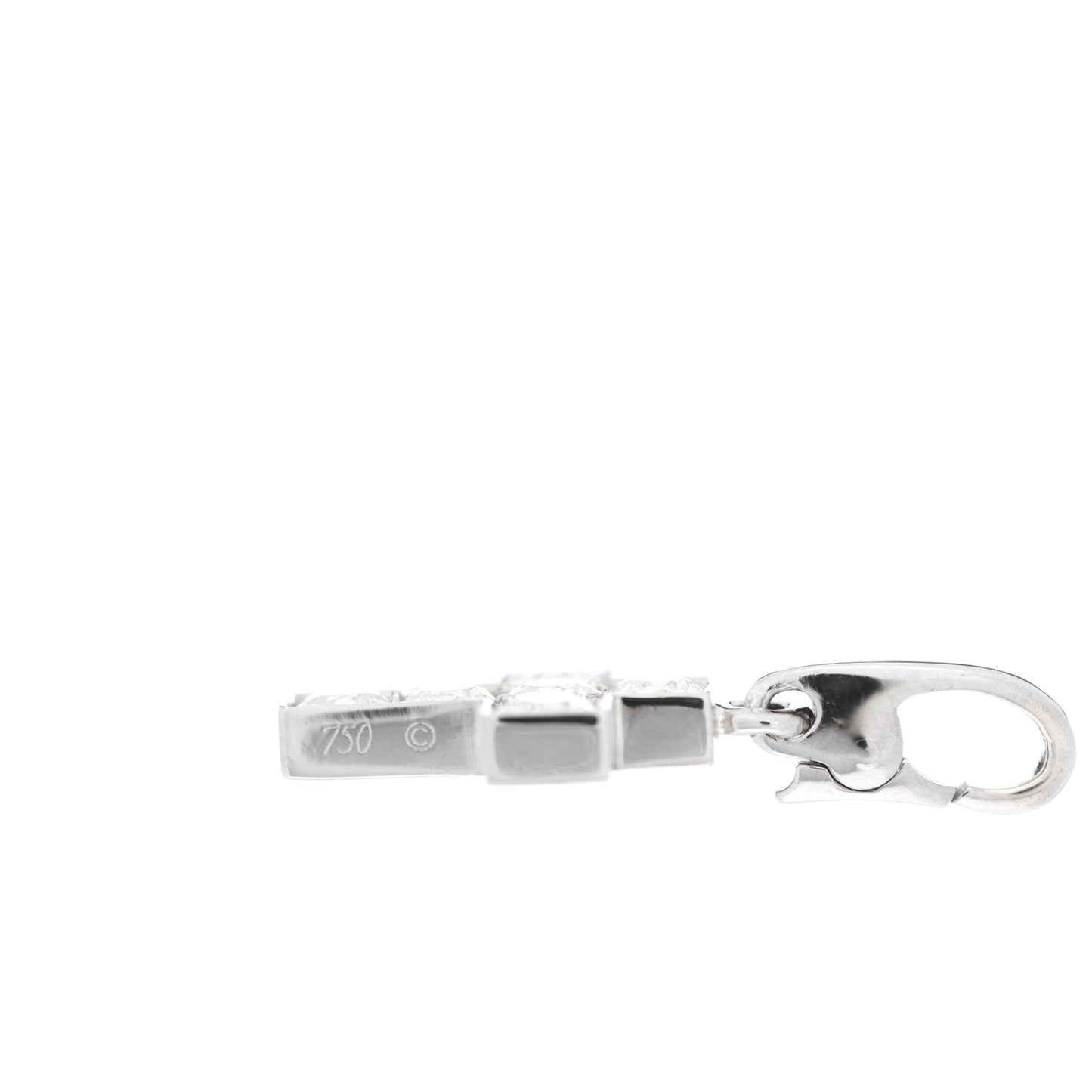 18K White Gold Diamond .84ctw Cross Charm Pendant