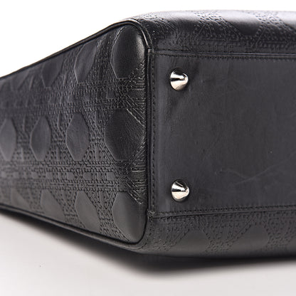 Christian Dior Lambskin Embossed Cannage Large Lady Dior Black 14 of 15