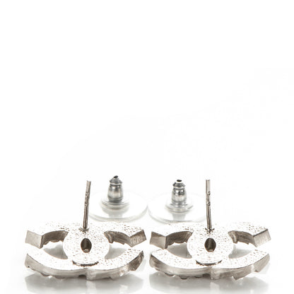 Chanel Baguette Crystal CC Earrings Silver 5 of 6