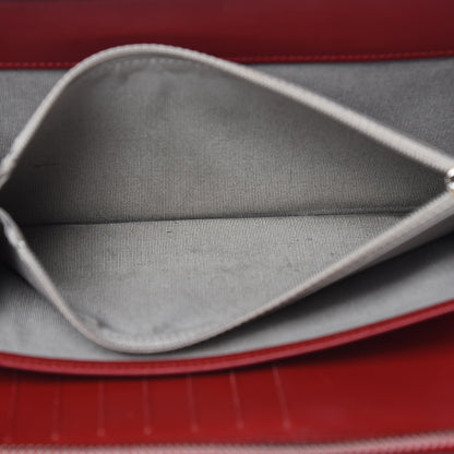 Chanel Patent Quilted Large Brilliant Zip Around Organizer Wallet Red 16 of 17