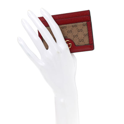 Gucci X DORAEMON Mini Vintage GG Supreme Monogram Card Holder Beige Cherry Red 2 of 6