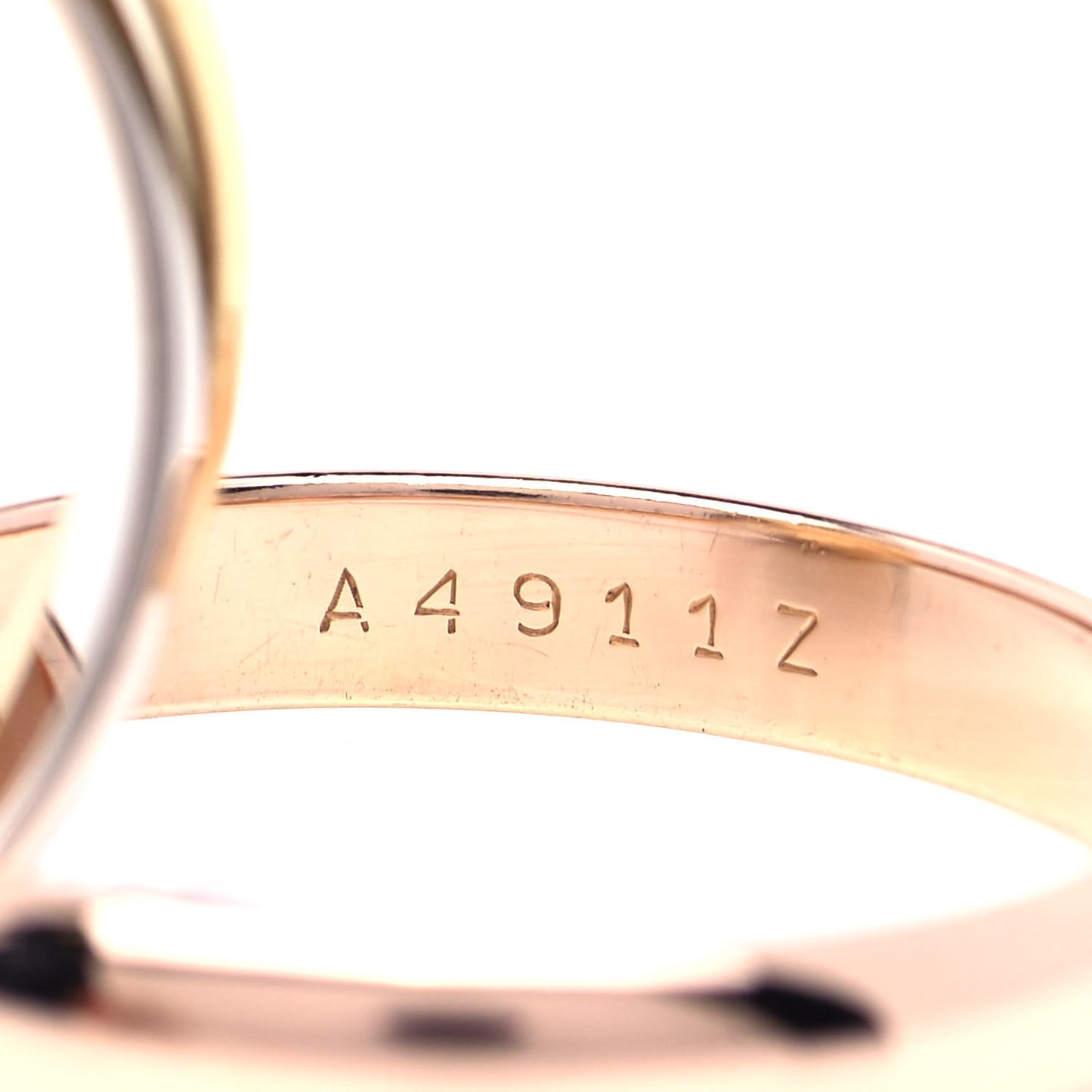 18K Pink Yellow White Gold Classic Les Must De Cartier Trinity Ring 57 8