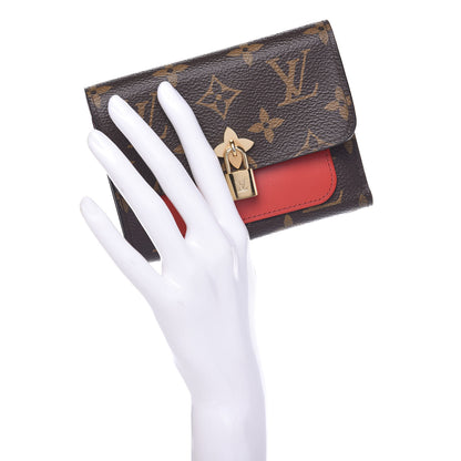 Louis Vuitton Monogram Flower Lock Compact Wallet Coquelicot 2 of 7