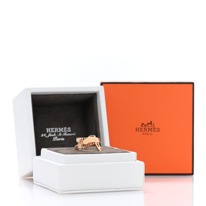 Hermes 18K Rose Gold Kelly Gavroche Ring 55 7.25 5 of 5