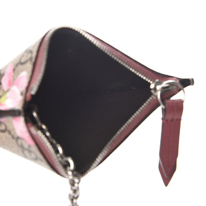 Gucci GG Supreme Monogram Blooms Key Ring Coin Case Beige Multicolor Dry Rose 5 of 6