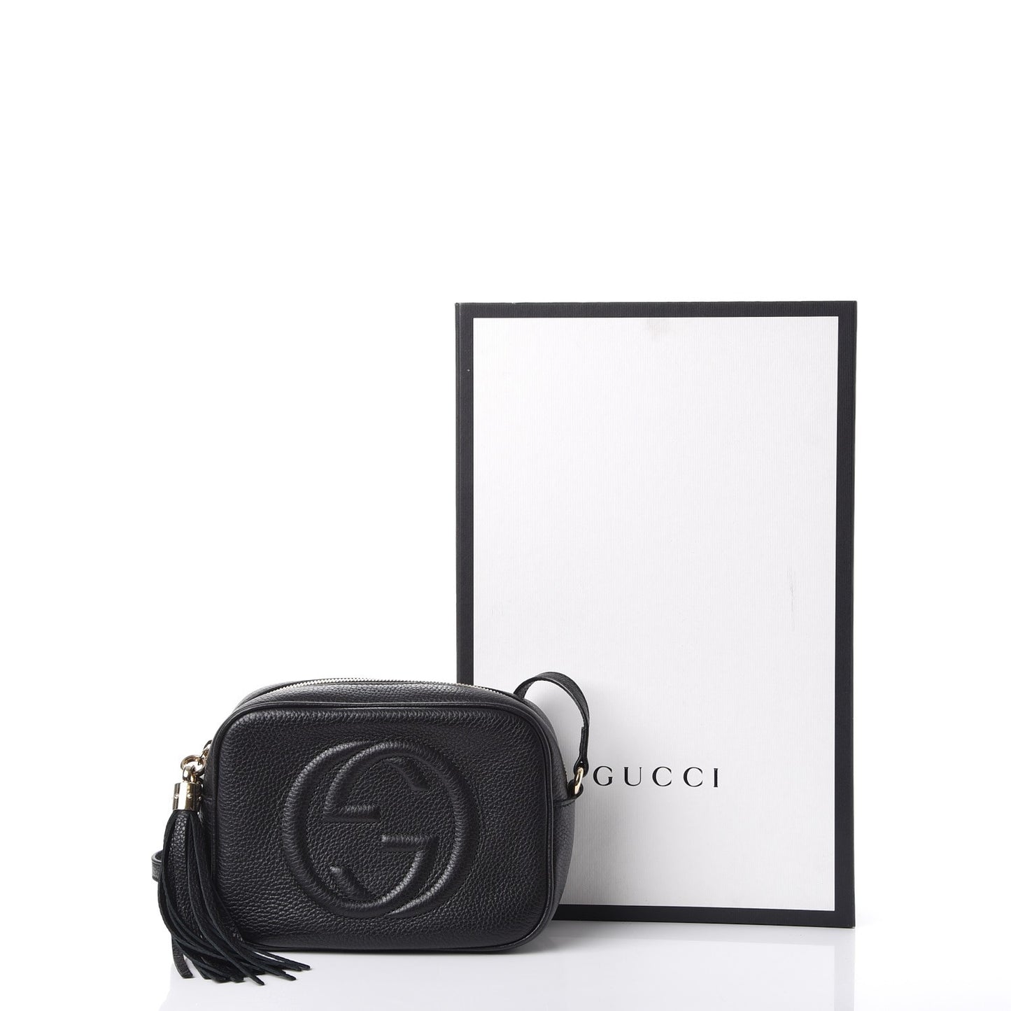 Pebbled Calfskin Small Soho Disco Bag Black