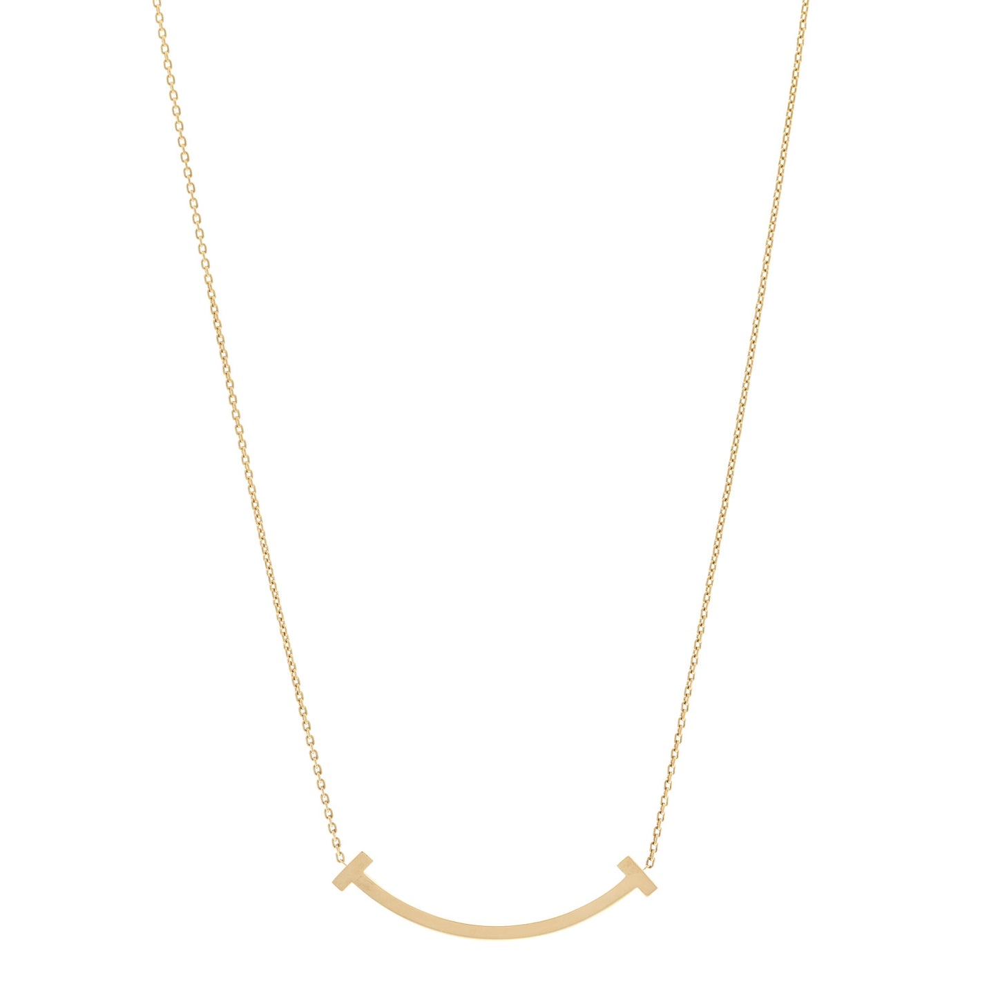 18K Yellow Gold Medium T Smile Pendant Necklace