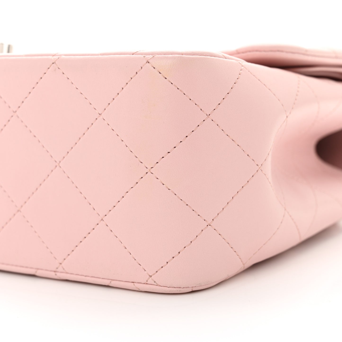 Lambskin Quilted Jumbo Double Flap Light Pink