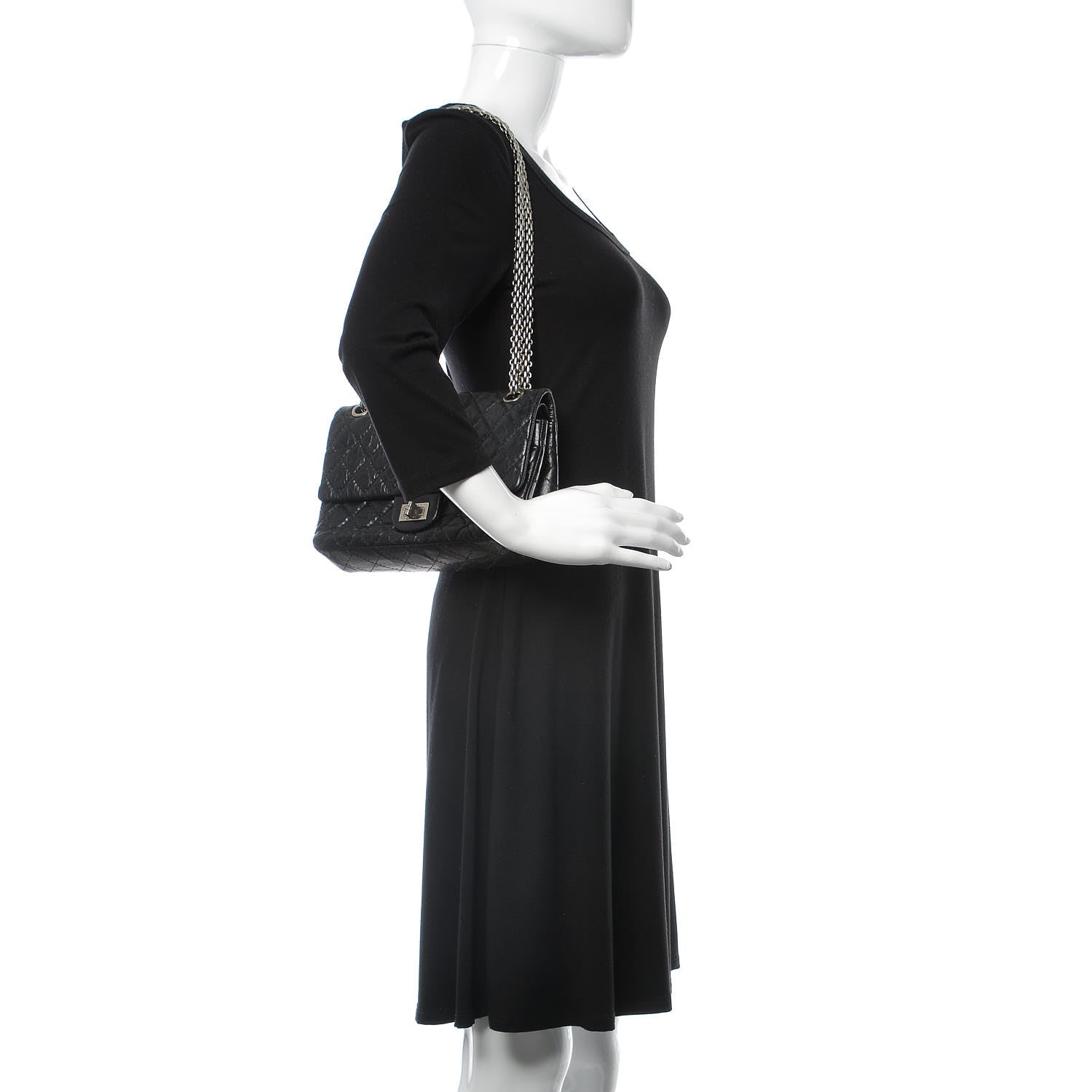 Chanel Aged Calfskin Quilted 2.55 Reissue 225 Flap Black 3 of 12