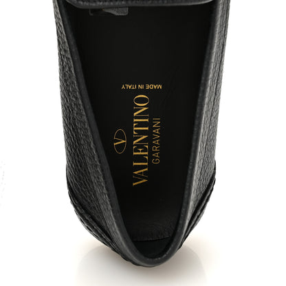 Valentino Garavani Grainy Calfskin Mens VLogo Driving Loafers 42.5 Black 7 of 8