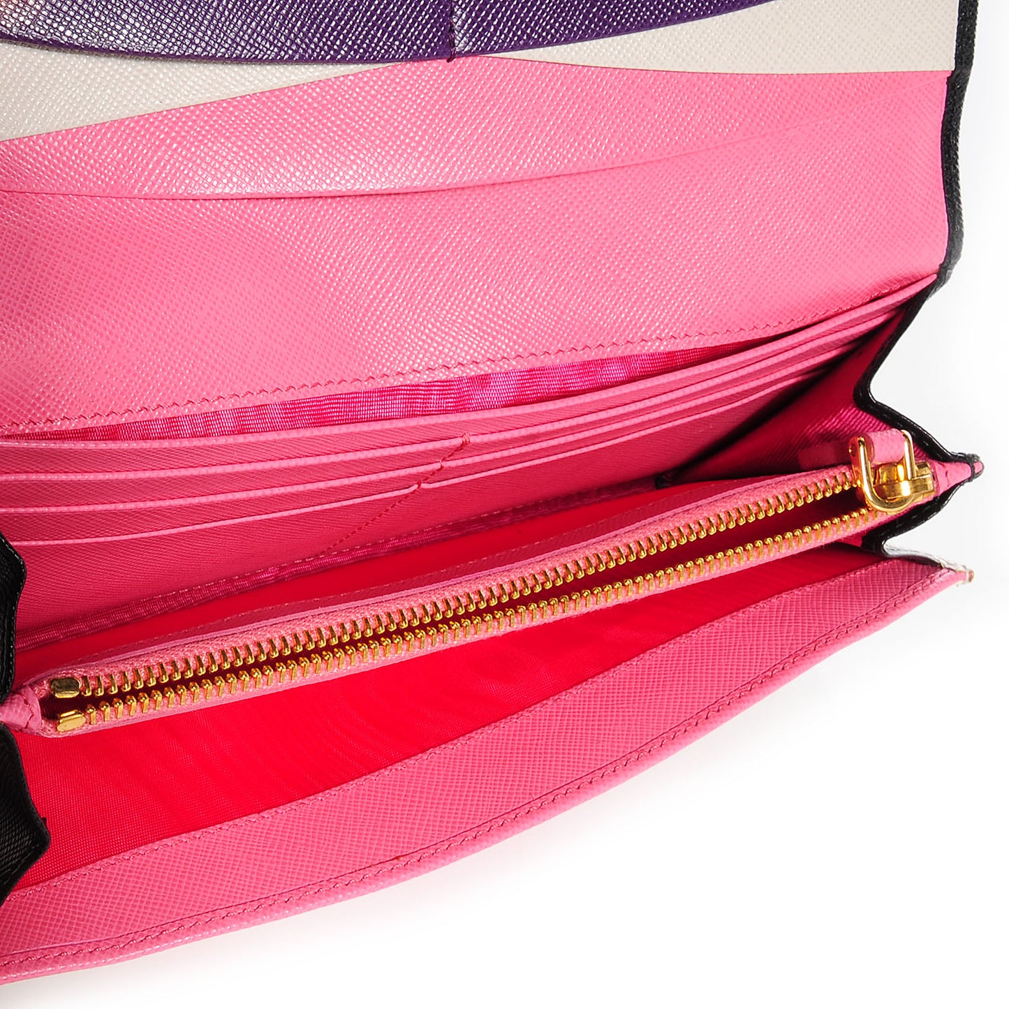 Saffiano Multicolor Continental Flap Wallet Black Geranio