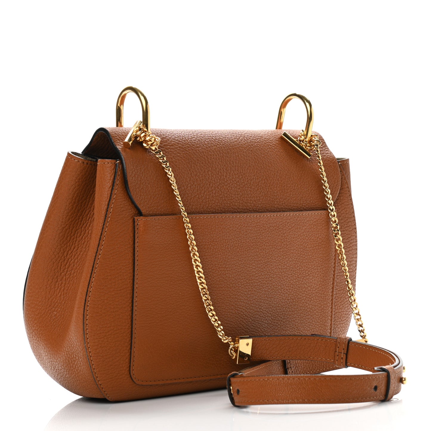 Grained Lambskin Drew Shoulder Bag Caramel