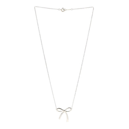Tiffany Sterling Silver Bow Pendant Necklace 3 of 5