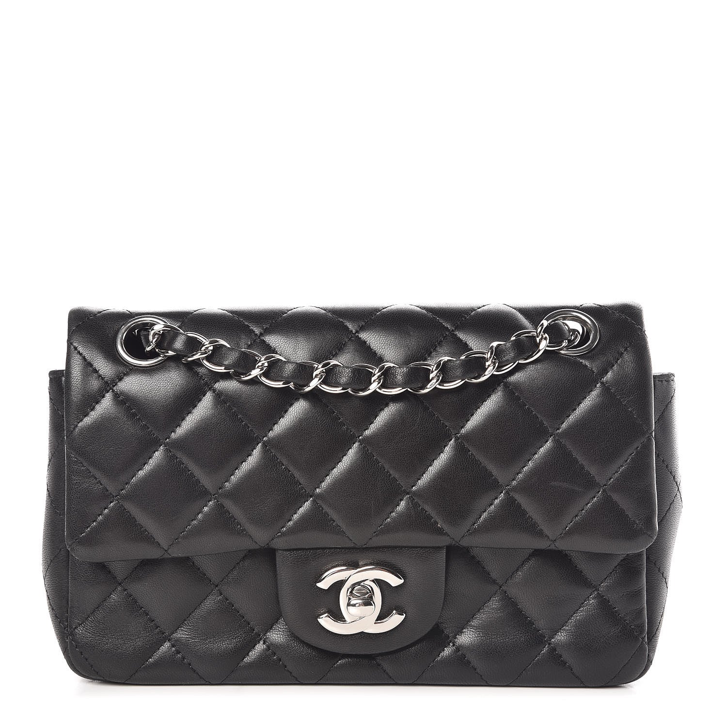 Chanel Lambskin Quilted Mini Rectangular Flap Black 1 of 9