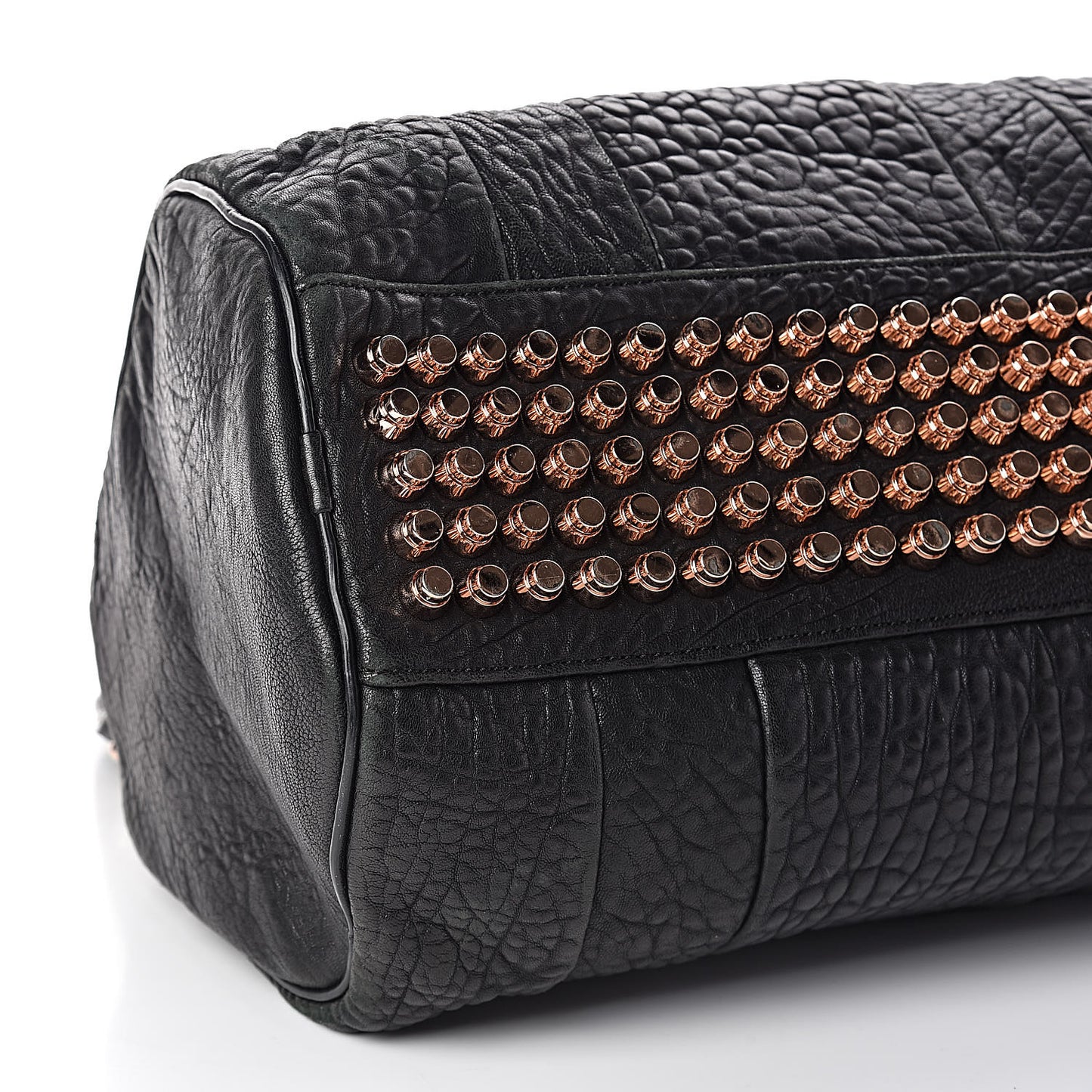Pebbled Lambskin Rocco Black Rose Gold Hardware