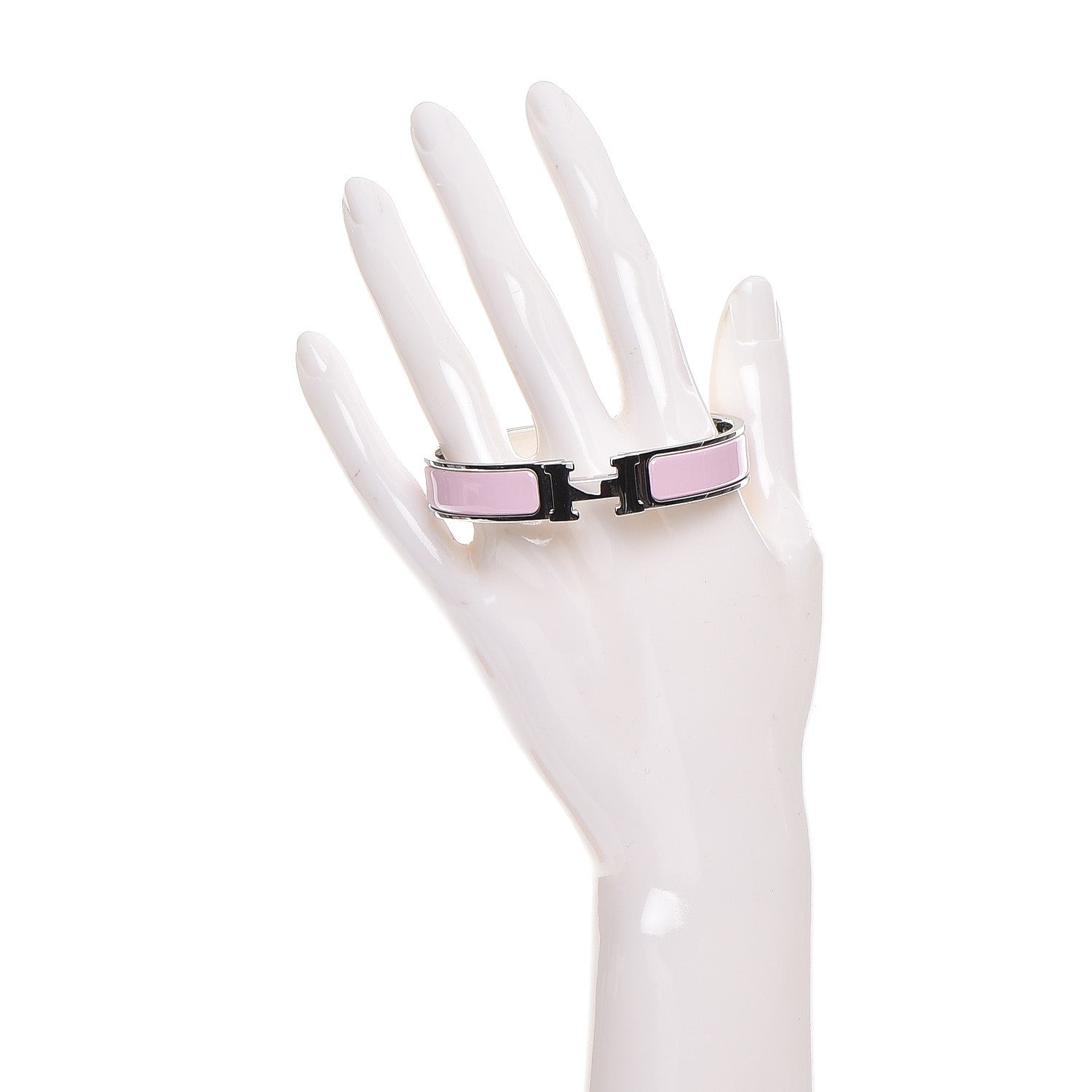 Hermes Enamel Narrow Clic Clac H Bracelet GM Rose Dragee 2 of 5