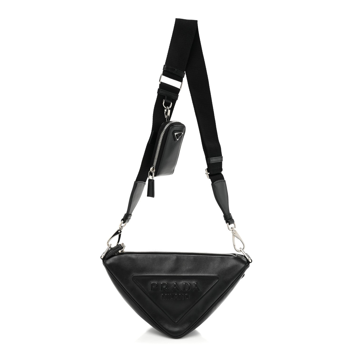 Prada Grace Lux Triangle Shoulder Bag Black 1 of 9