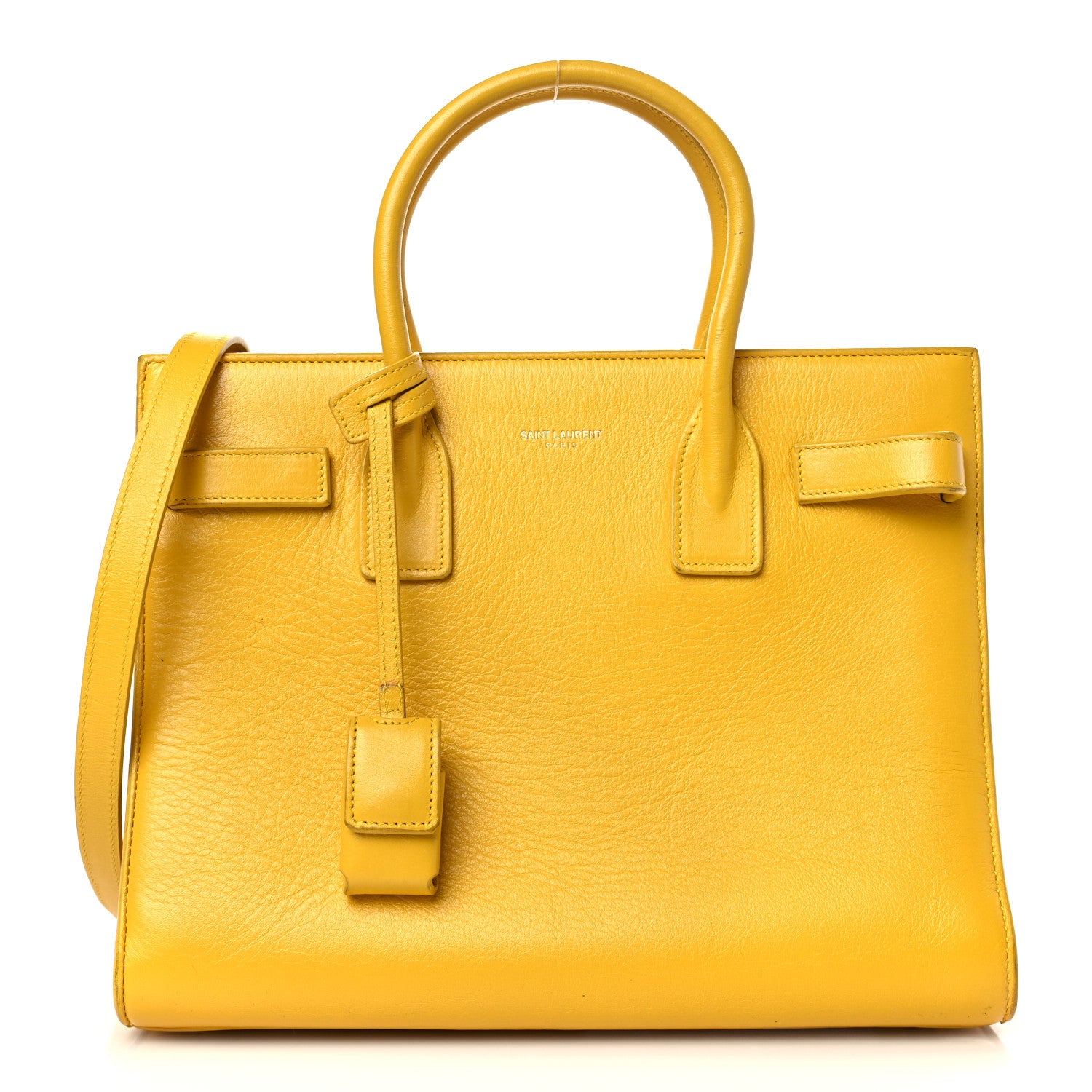 Saint Laurent Grained Calfskin Baby Sac De Jour Yellow 1 of 15