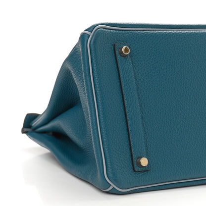 Hermes Togo Horseshoe Birkin 35 Bleu Izmir Bleu Lin 9 of 11