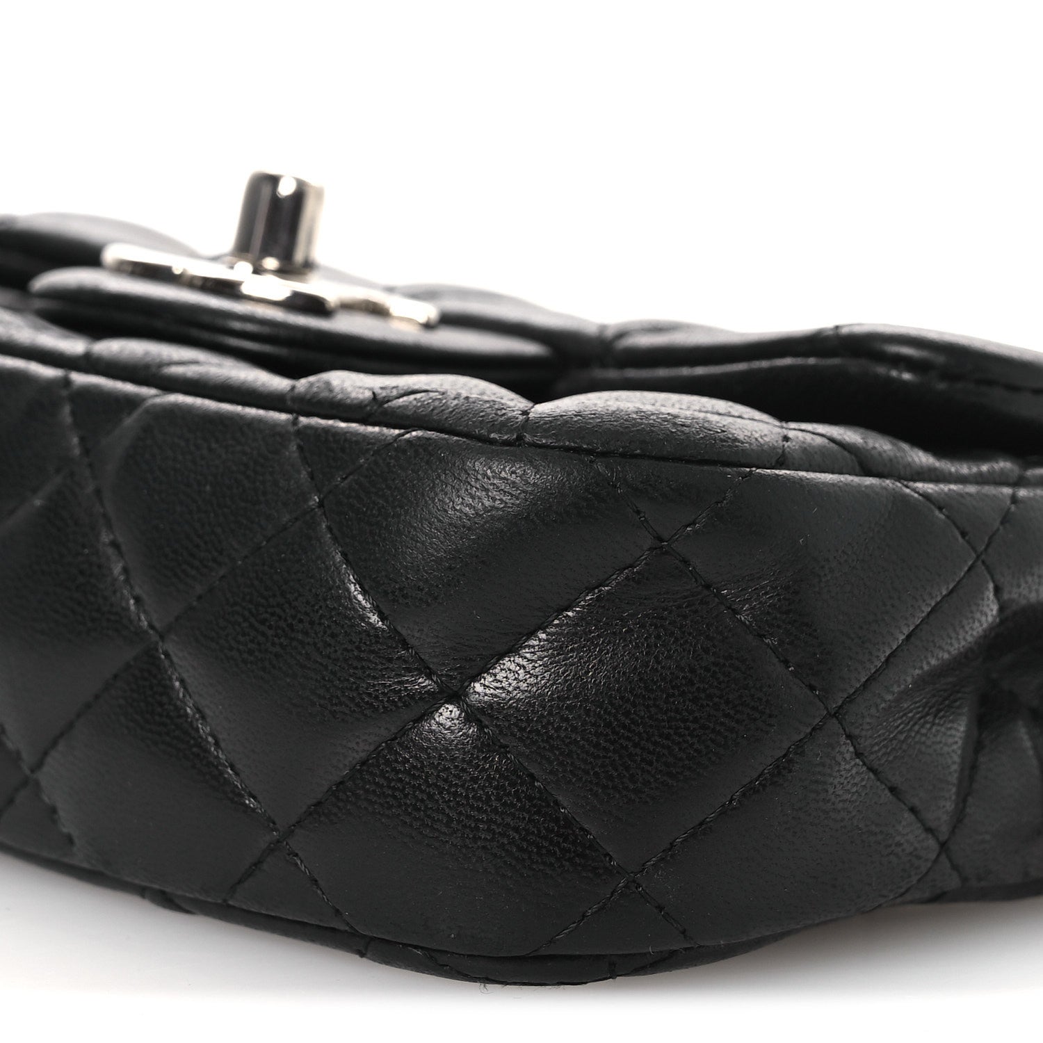 Chanel Lambskin Quilted Double Mini Flap Crossbody Black 10 of 11
