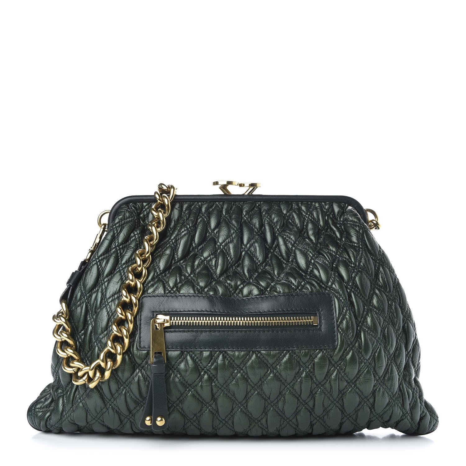 Marc Jacobs Calfskin Quilted Stam Emerald Green 1 of 10