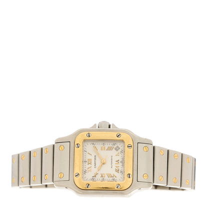 Cartier Stainless Steel 18K Yellow Gold 24mm Santos De Cartier Galbee Automatic Watch 2 of 4