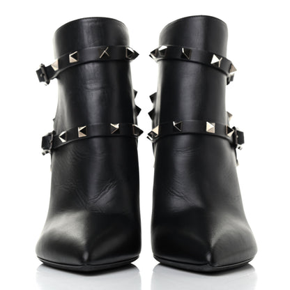 Valentino Garavani Calfskin Rockstud Double Buckle 100mm Ankle Boots 37 Black 2 of 4