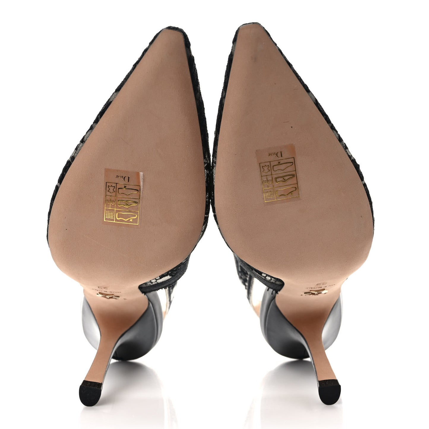 Lace Ribbon Rose Embroidered J'Adior Slingback 100mm Pumps Black