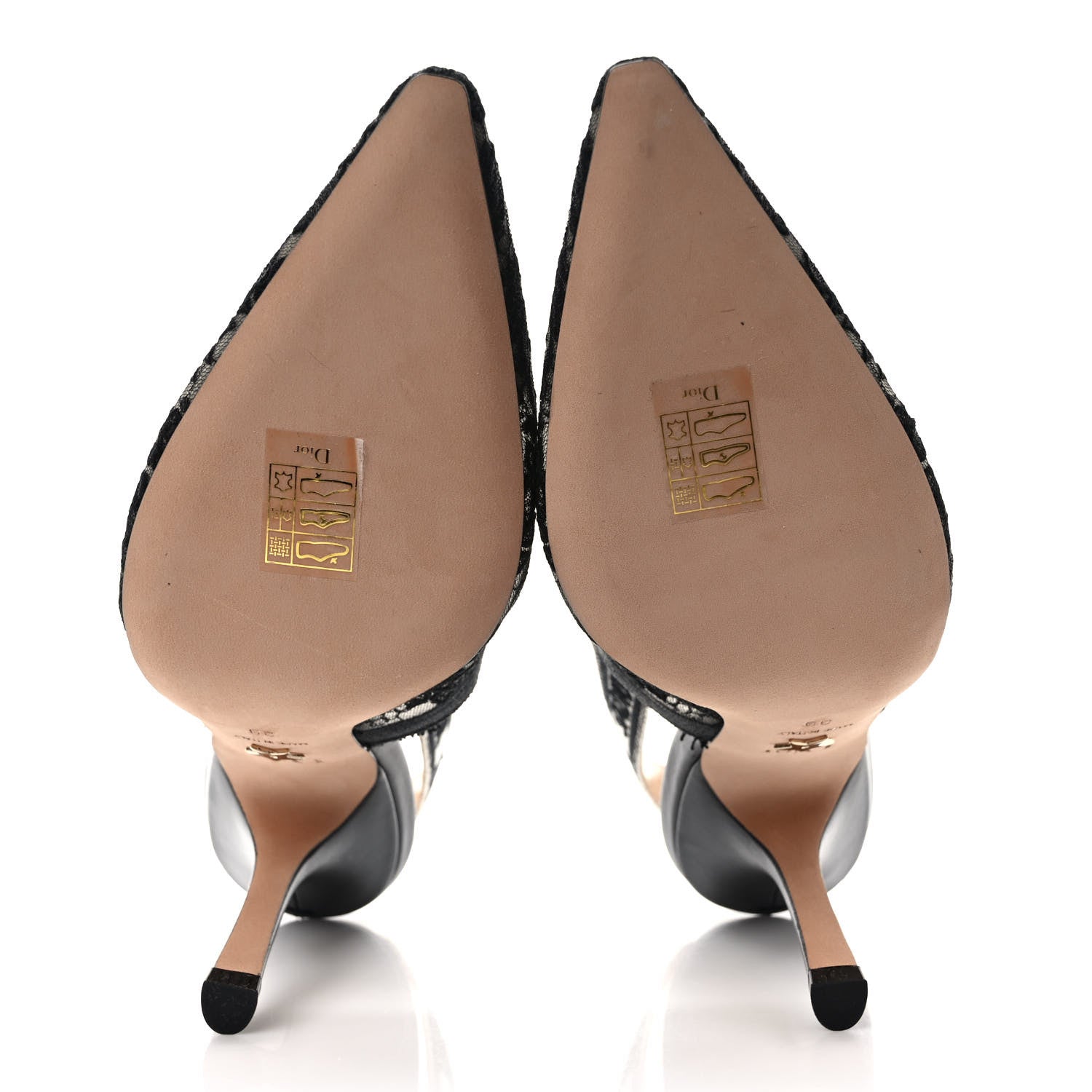 Christian Dior Lace Ribbon Rose Embroidered J'Adior Slingback 100mm Pumps Black 5 of 8