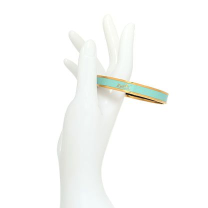 Hermes Enamel Printed Narrow Caleche Bracelet 70 Lagon 2 of 5