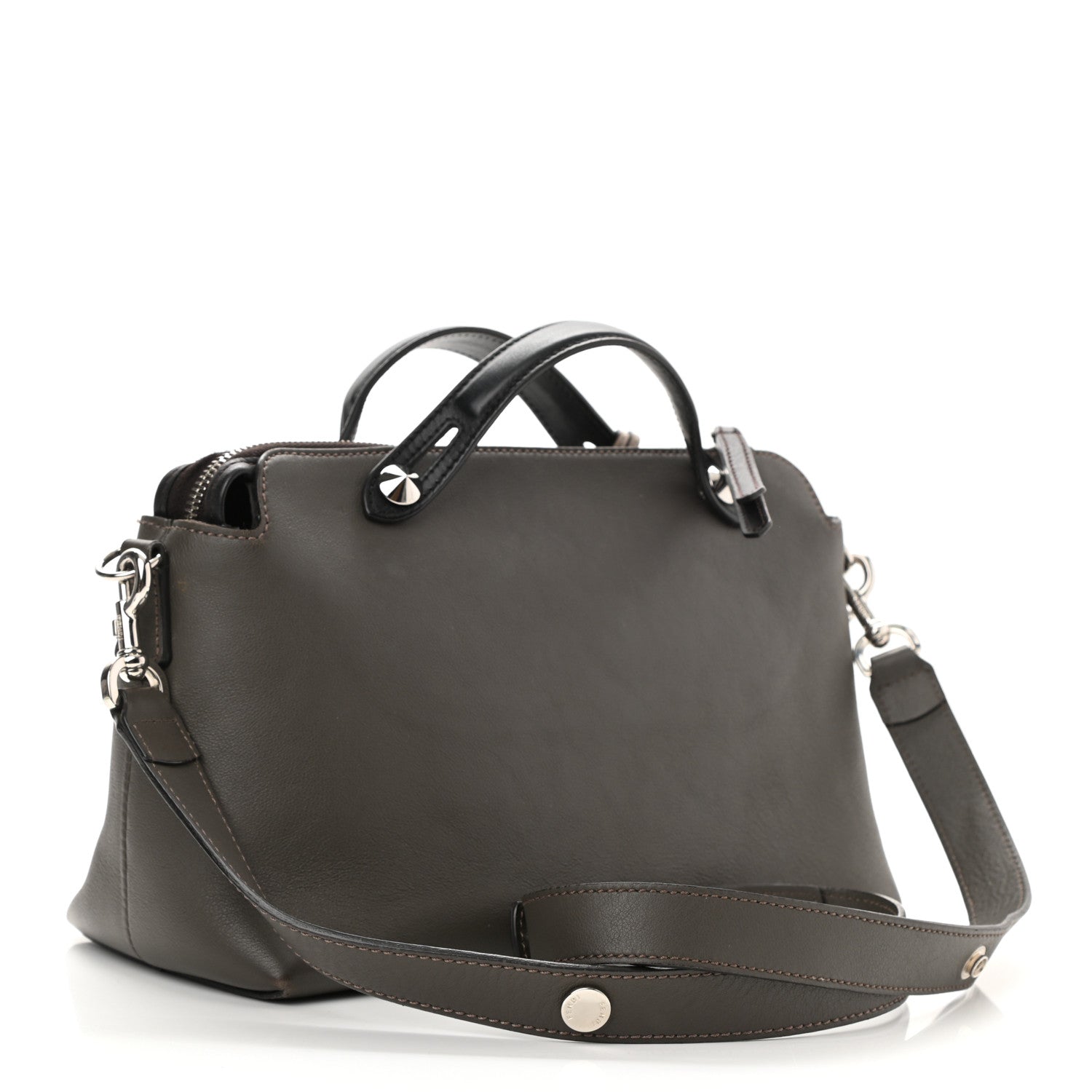 Fendi Vitello Dolce 4 Color Medium By The Way Boston Bag Carbone Grigio Polvere Multicolor 2 of 10