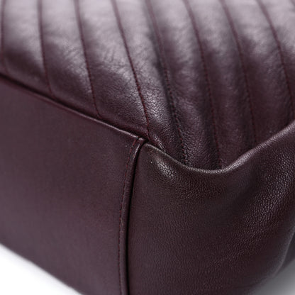 Saint Laurent Sheepskin Matelasse Chevron Large Monogram Satchel Amaranto 12 of 24