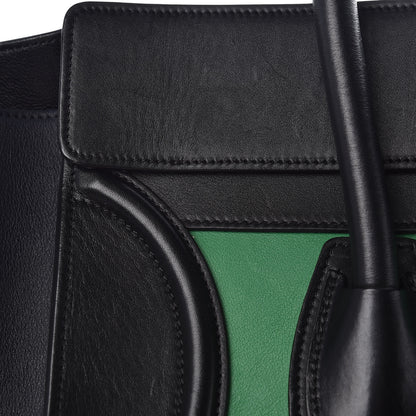 Celine Smooth Calfskin Mini Bi-Color Luggage Grass 17 of 20