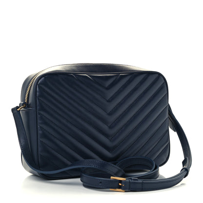 Saint Laurent Calfskin Matelasse Monogram Lou Camera Bag Deep Marine 3 of 10