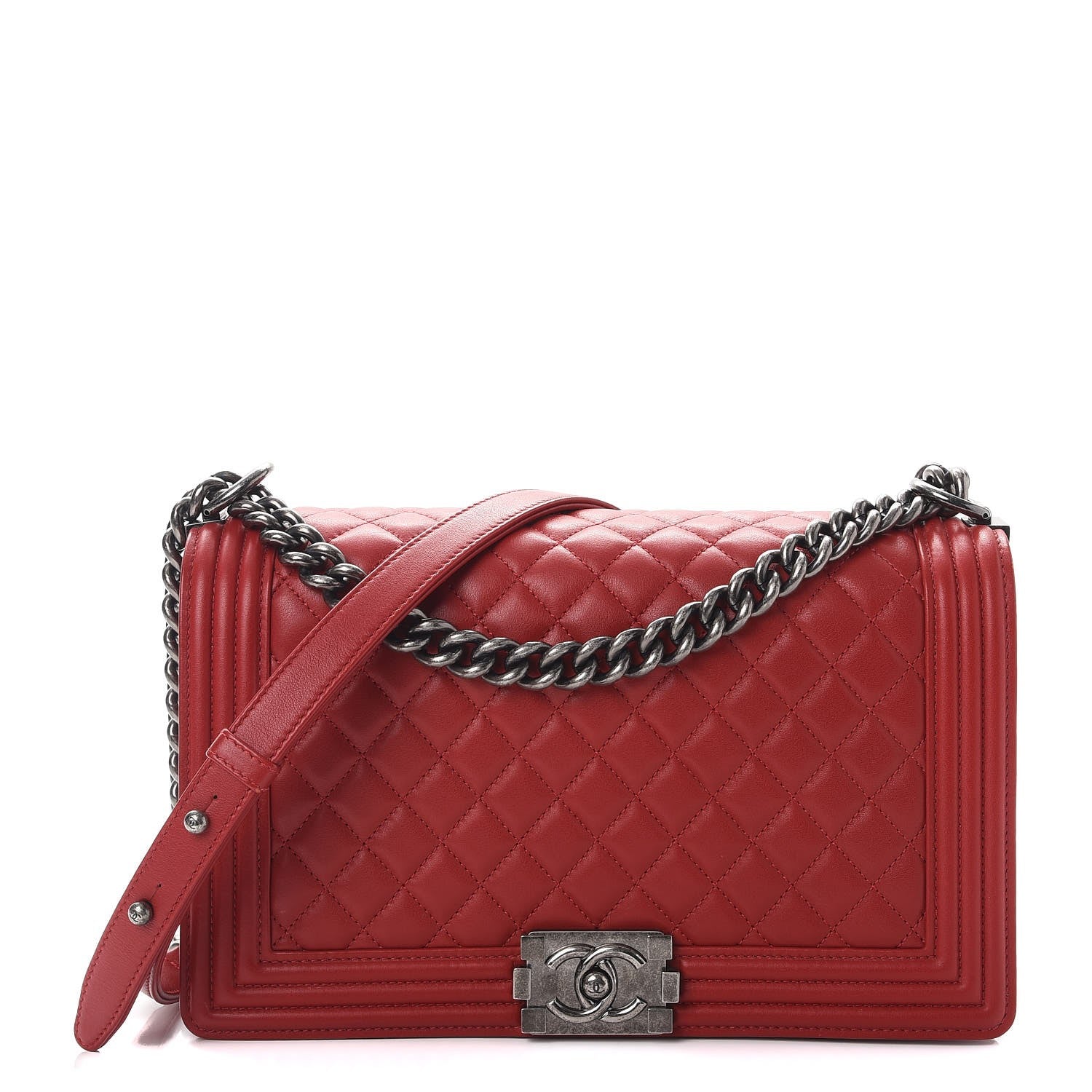 Chanel Lambskin Quilted New Medium Boy Flap Red 1 of 8